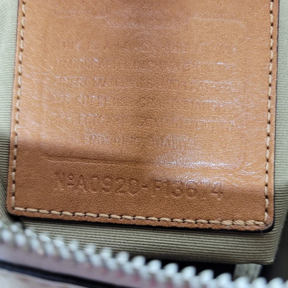 Coach Signature File Bag Khaki White Crossbody F13674